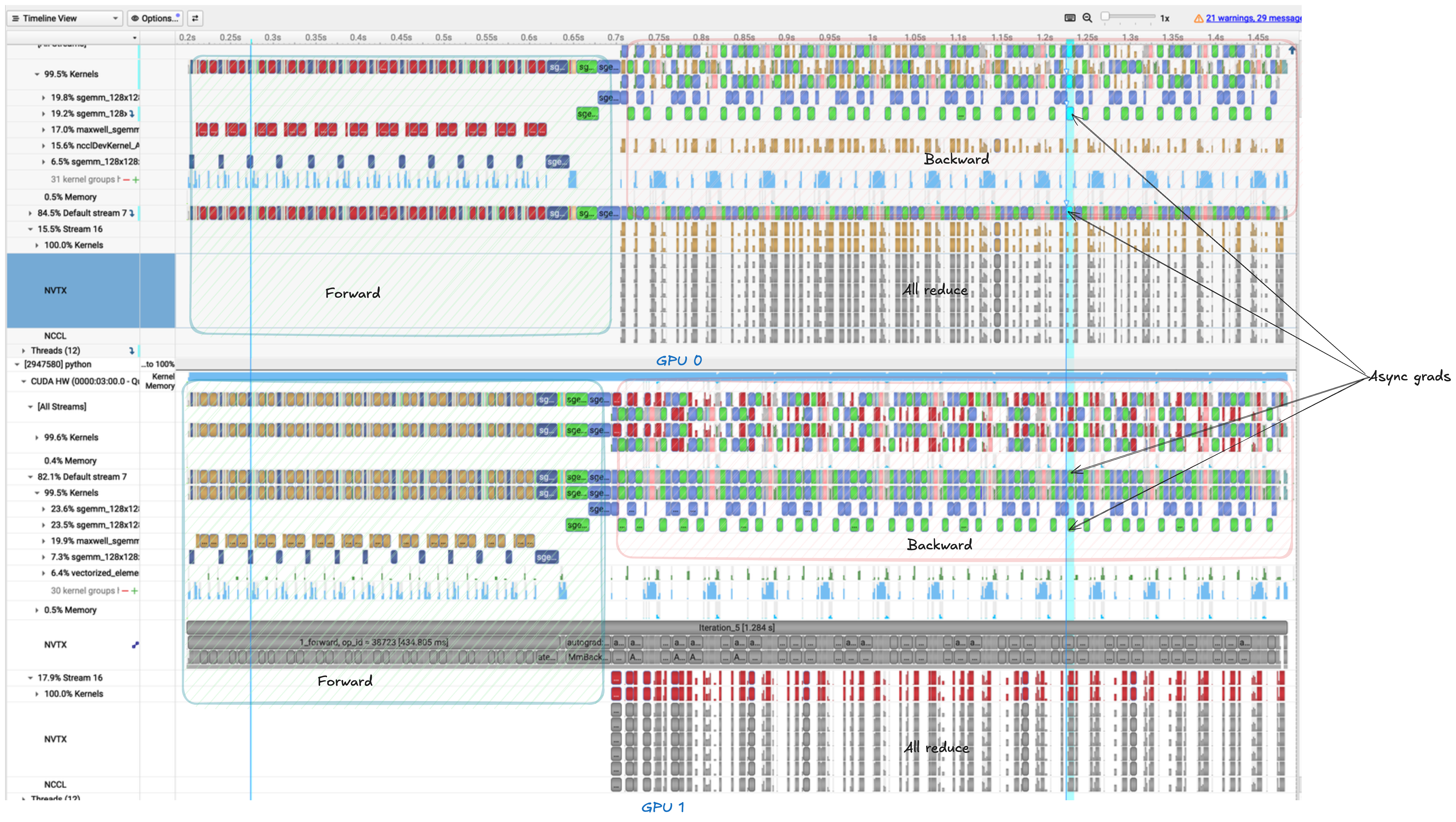 Overlapped Async DDP Timeline