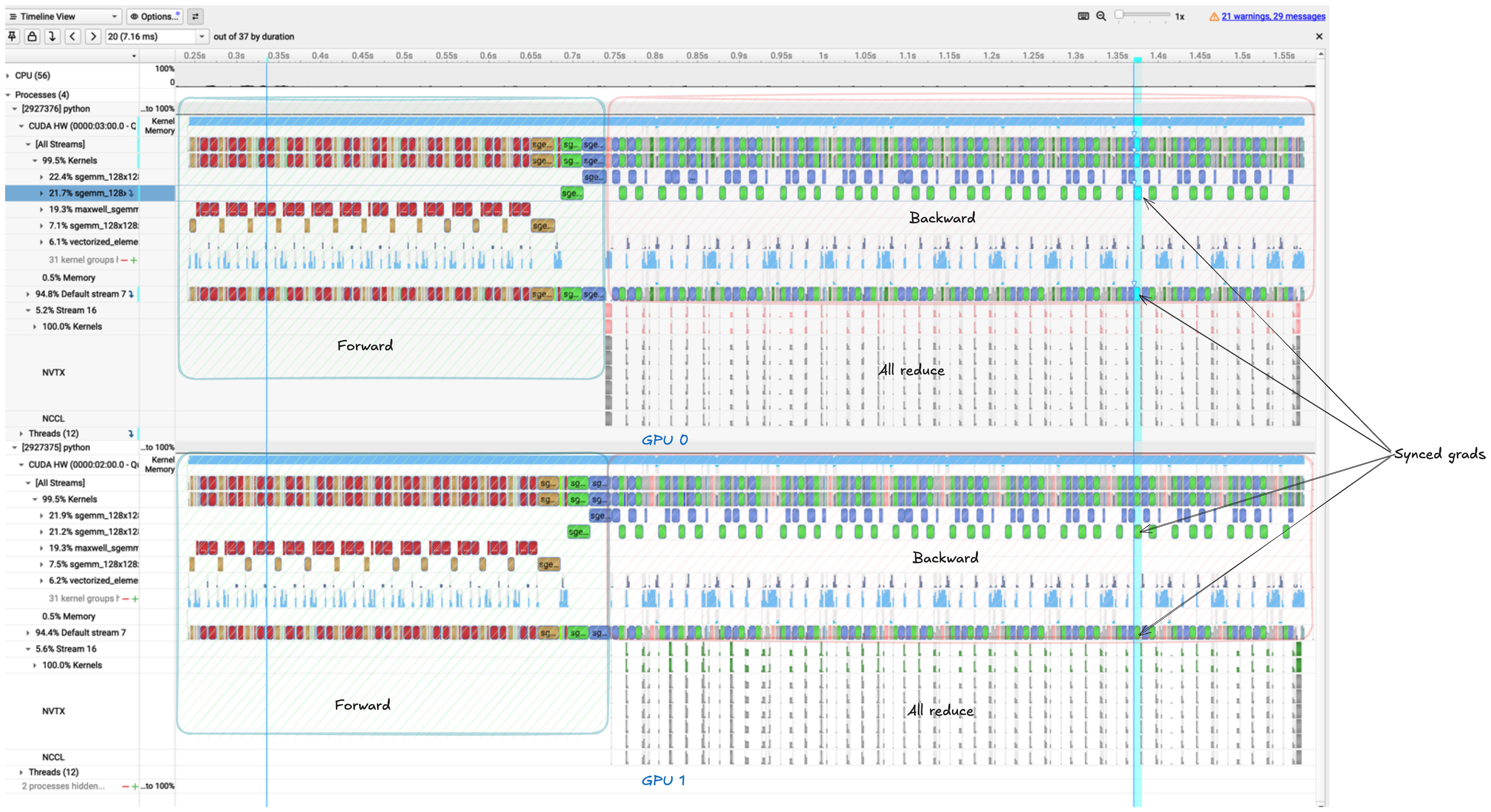 Overlapped Sync DDP Timeline